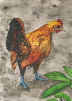 "Chicken Little" by Beverly Larson, Oregon WI - Watercolor